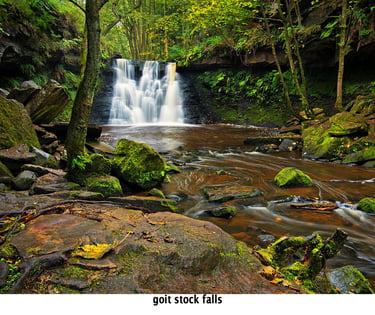goit stock falls a secluded waterfall in a stream