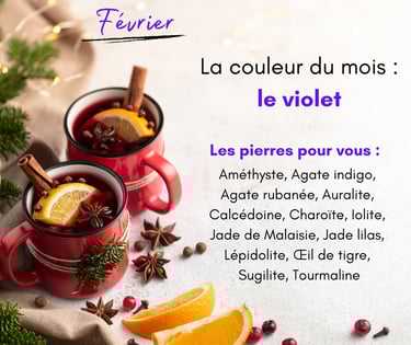 Les pierres violettes de février Les Couleurs de Lo