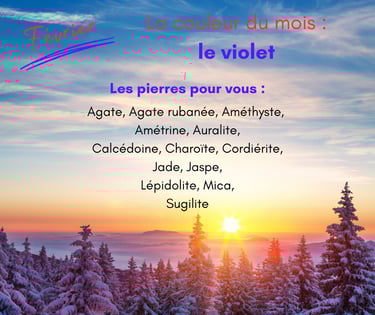 Les pierres violettes de février Les Couleurs de Lo