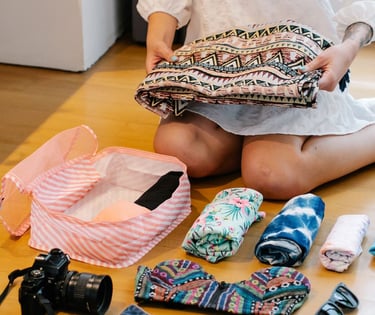 a woman packing suitcase for overseas travel