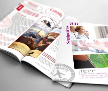 Catalogue de voyage réalisé par infographiste freelance dans les alpes maritimes à cannes