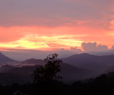 Golden Sunsets behind the mountains 