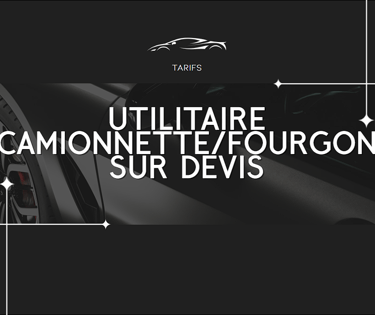 Illustration d’un utilitaire et d’une camionnette indiquant que le nettoyage est sur devis