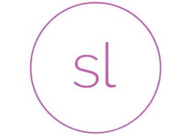 a purple and white logo with the letters SL in the middle of the circle