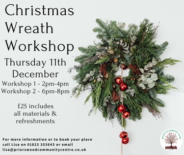 Christmas wreath workshop poster