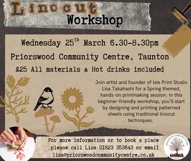 spring lino cut workshop