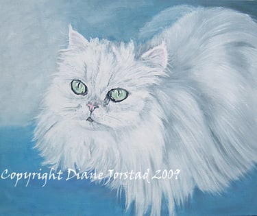 pet  cat portrait artist art painting from your custom photograph acrylic / oil