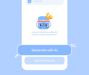 AI coaching screen generating a personalized training plan and custom workout routine based on user