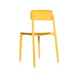 a yellow chair with a yellow chair and a black chair