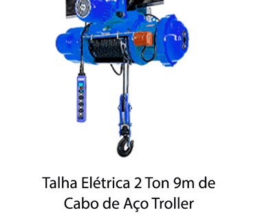 Talha Elétrica 2 Ton 9m de Cabo de Aço Troller 220-380v 60hz