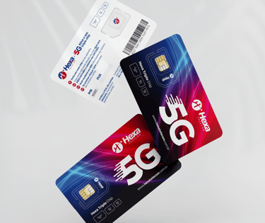 Um chip de telefonia móvel da Hexa Telecom