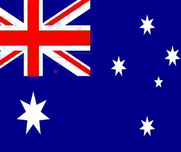 The national flag of Australia featuring the Union Jack and Southern Cross stars on a blue field.