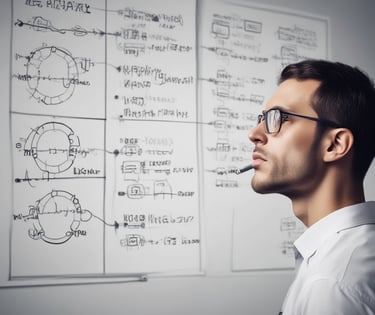 Technician repairing a desktop computer with tools on a workbench.