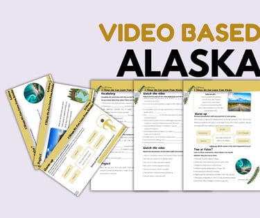 travelling Alaska lesson plan worksheet winter earth day listening