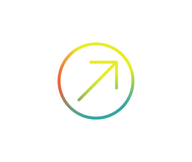 a rainbow - colored arrow symbol in a circle