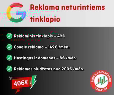 Google reklama neturintiems tinklapio