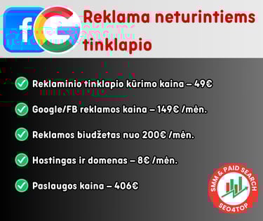 Reklamos kaina neturintiems tinklapio