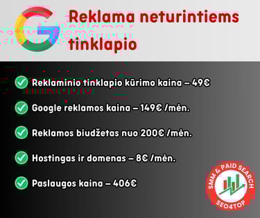 Google reklama neturintiems tinklapio