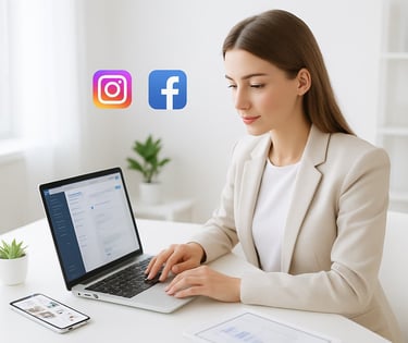 Marketing professional planning hotel social media strategy with Natomi.