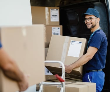 przeprowadzka bus transport paczek kartony