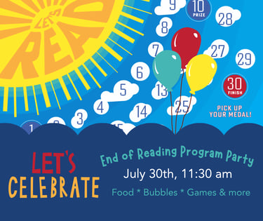Let's Celebrate the end of our reading program Thursday at 11:30 am