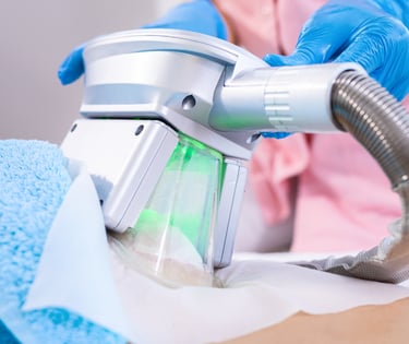 coolsculpting machine clamp down on fat close up