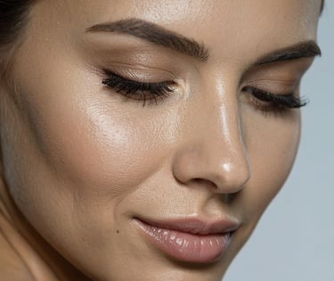 close up of woman's eyebrows