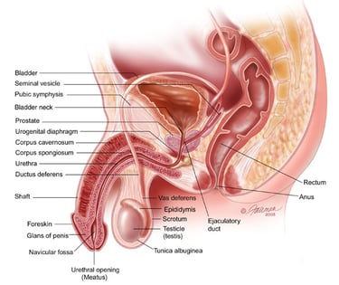 dno miednicy męskie od boku