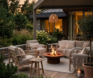 Minimal outdoor cozy living inspiration for patios