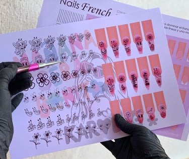 Plantilla de practica NailsPRO KarolG para manicuristas principientes. 