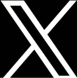 Twitter Logo is a black box with a white "x" in the middle