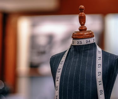 a dressform with measuring tape