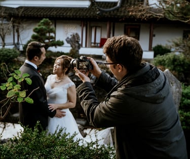vancouver wedding photographer sun yat sen garden BTS