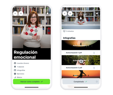 Pantallas aplicación salud mental