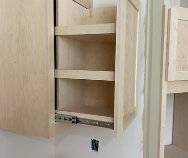 Pullout upper cabinet