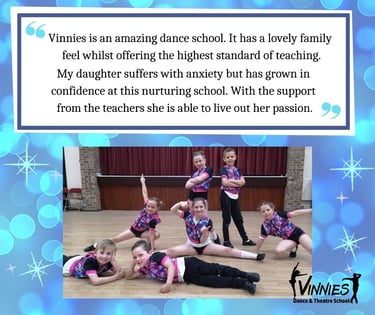 Vinnies is an amazing dance school. It has a lovely family feel whilst offering the highest standard