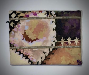 Marino's - trousse avec glissière - coton bio- motif sashiko - fonctionnel