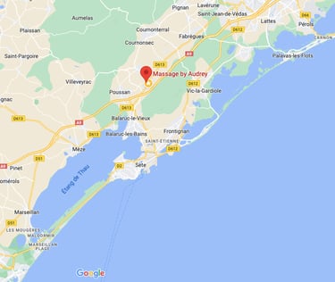 massage Gigean, Sète, Montpellier, Frontignan, Poussan, Balaruc, Fabrègues, Loupian, Bouzigues, Mèze