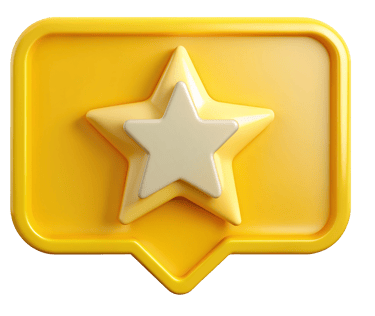 Una estrella en un cuadrado amarillo con una estrella encima.
