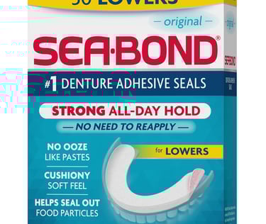 Sea Bond denture adhesive strips for lower dentures
