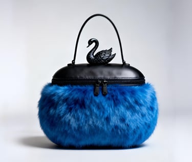 Avant-garde custom handbag with faux fur, showcasing King Fly's expert custom manufacturing