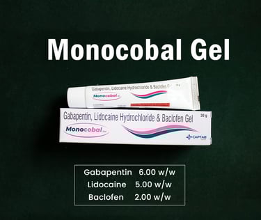 Pain Relieving Gel - Gabapentin, Lidocaine, Baclofen for Neuropathic pain.