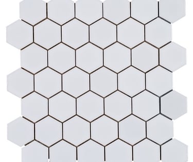 Hex will tiles white matte