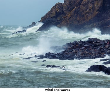 rocks and waves in the ocean during storm kathleen at portpatrick scotland