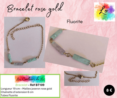 Bracelet rose gold Fluorite Les Couleurs de Lo