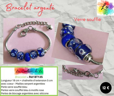 Bracelet Argent tibétain Jade cinabre Pierre de lune Les Couleurs de Lo