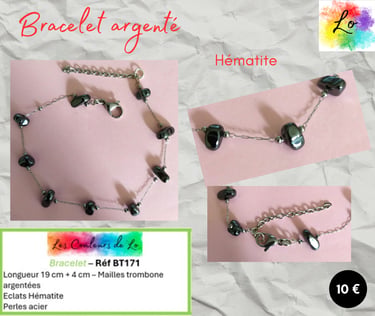 Bracelet argenté Hématite Les Couleurs de Lo