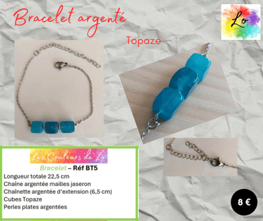 Bracelet argenté Topaze Les Couleurs de Lo