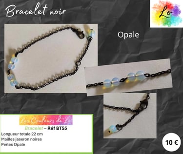 Bracelet noir Opale Les Couleurs de Lo