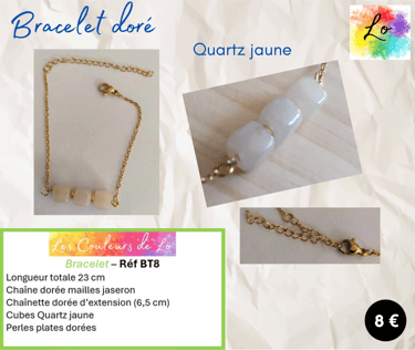 Bracelet doré Quartz jaune Les Couleurs de Lo